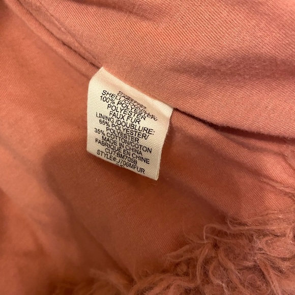 Billabong Faux Fur Teddy Jacket Dusty Pink Open Small Statement Piece Classic - Picture 5 of 7